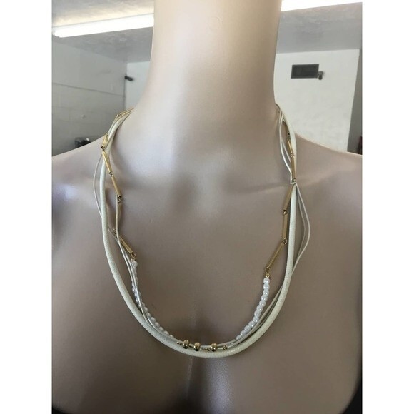 Lia Sophia Multi Strand Necklace pearls - Picture 1 of 4